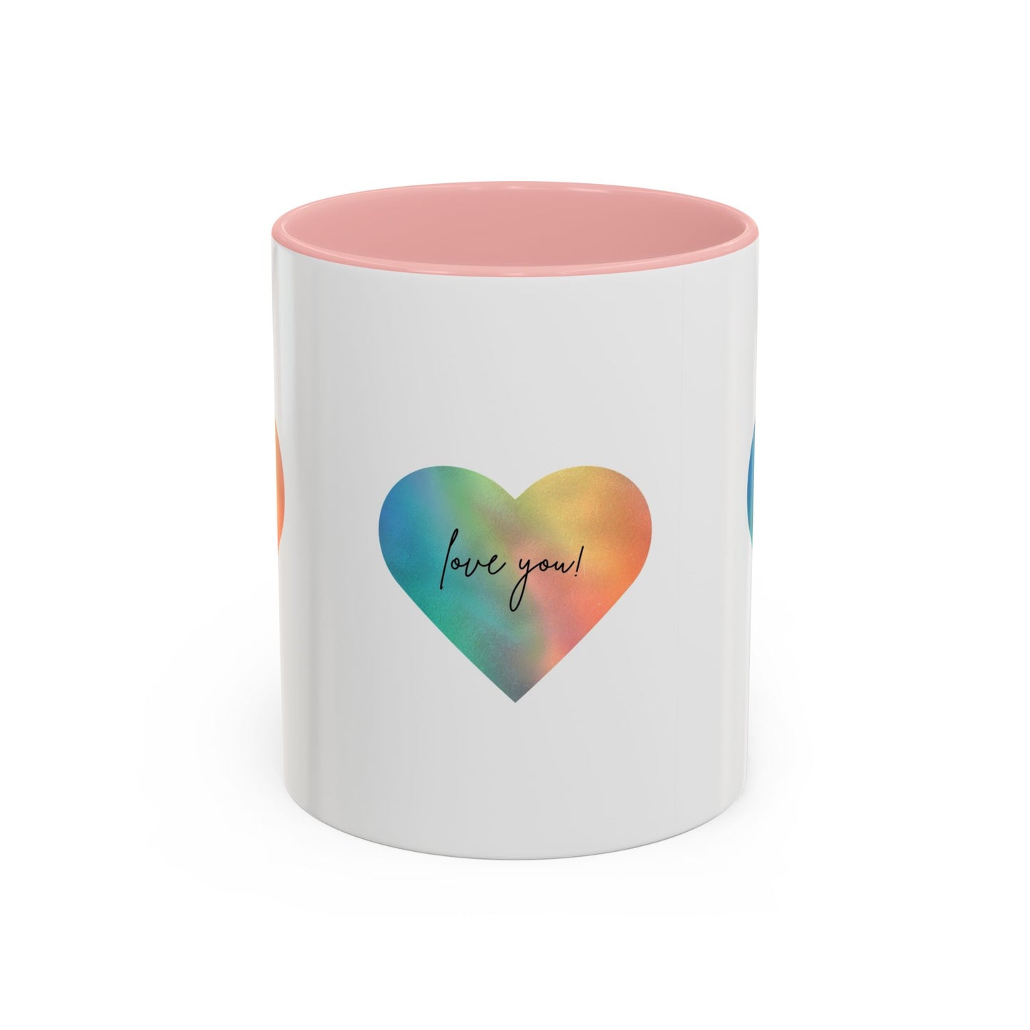 Love You! Colorful Heart Accent Coffee Mug - 11oz & 15oz