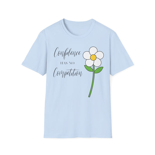 Confidence Has No Competition Softstyle T-Shirt - Motivational Floral Design