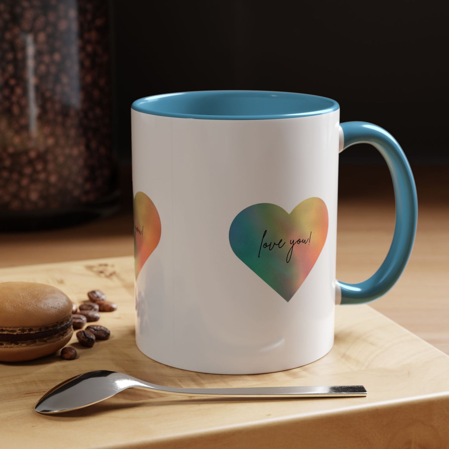 Love You! Colorful Heart Accent Coffee Mug - 11oz & 15oz