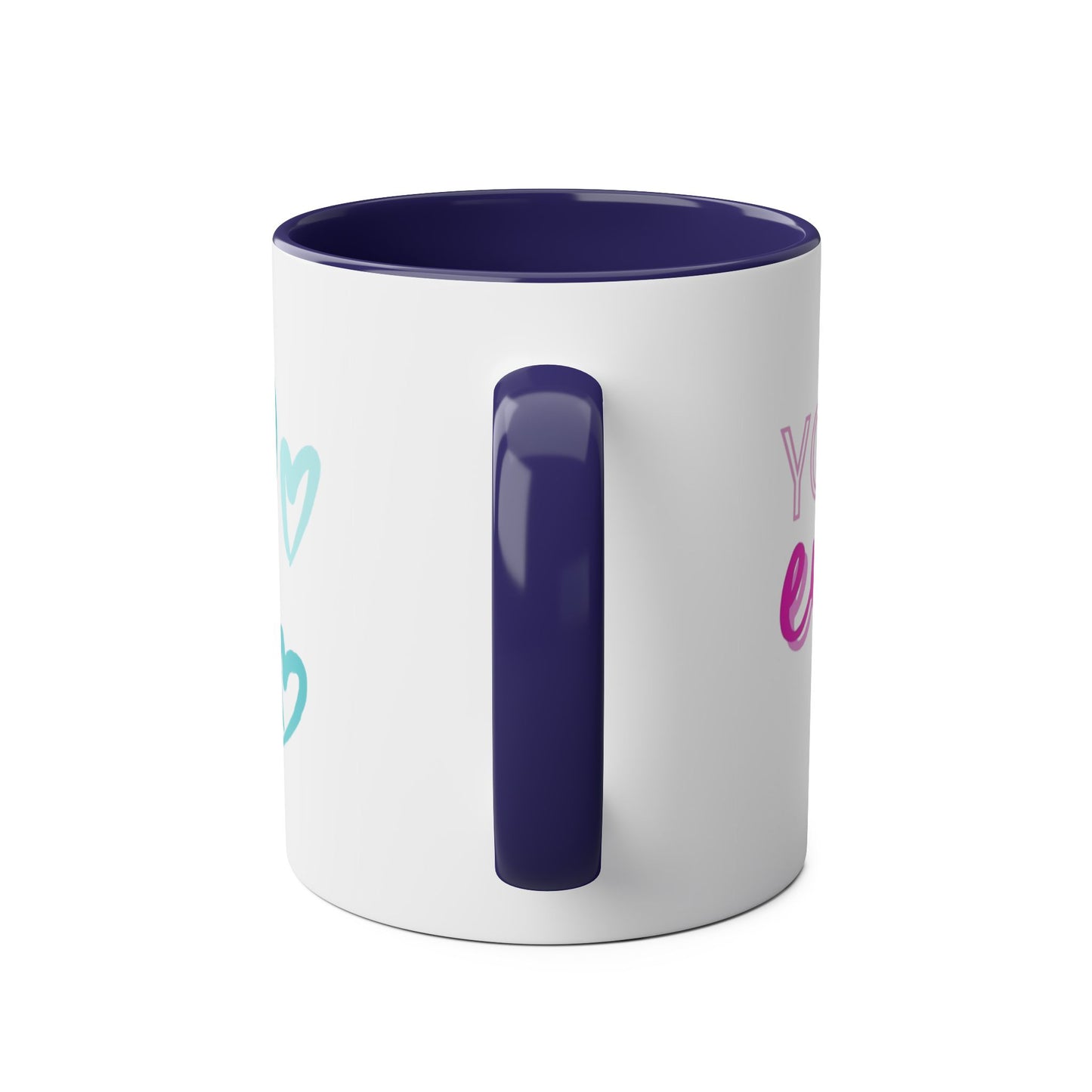 Inspirational Two-Tone Coffee Mug - You Are Enough, Motivational Gift, Self-Care Mug, Coffee Lover Gift, Cheerful Drinkware