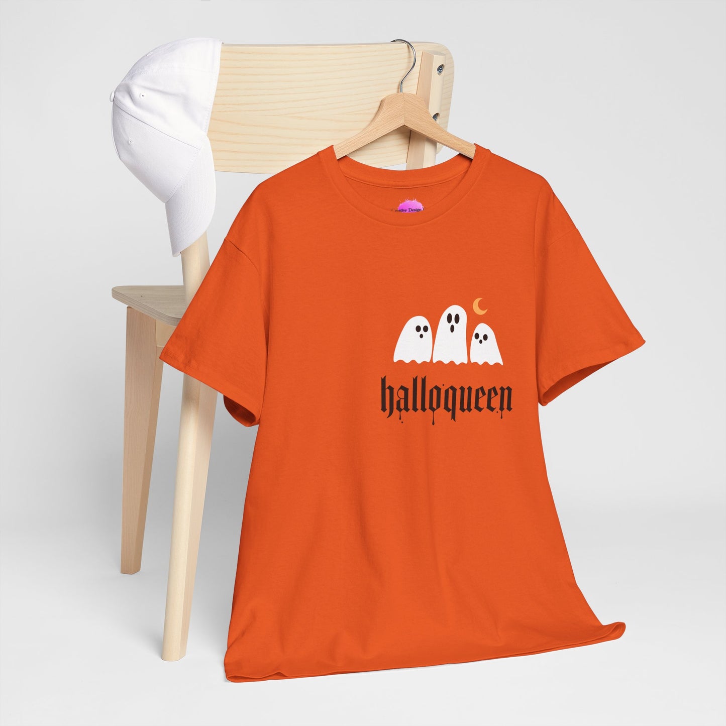Halloween Ghosts T-Shirt | Unisex Heavy Cotton Tee | Hallowqueen Design | Spooky Season Apparel, Fall Fashion, Halloween Costume