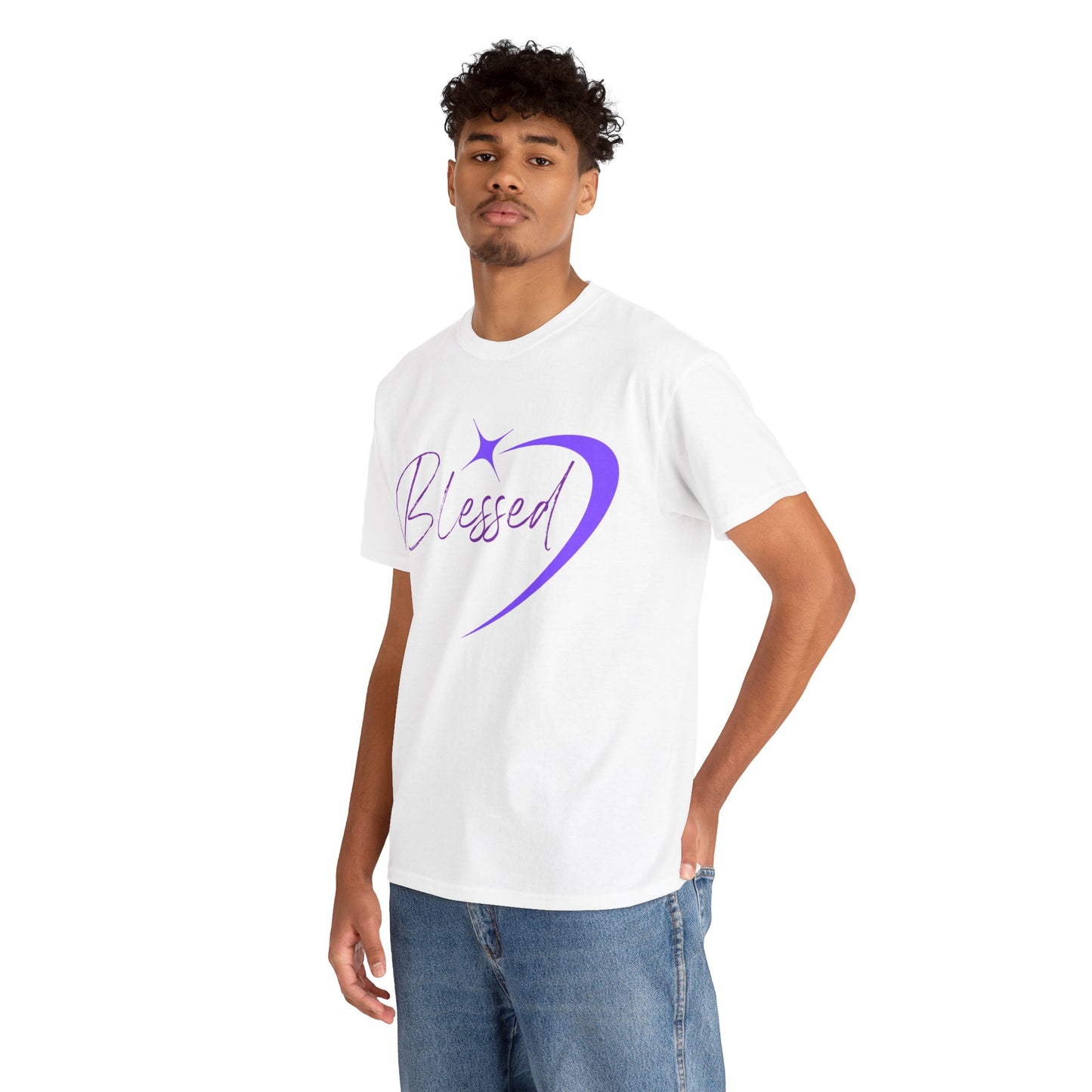 Blessed Unisex Heavy Cotton Tee – Inspirational Graphic Shirt