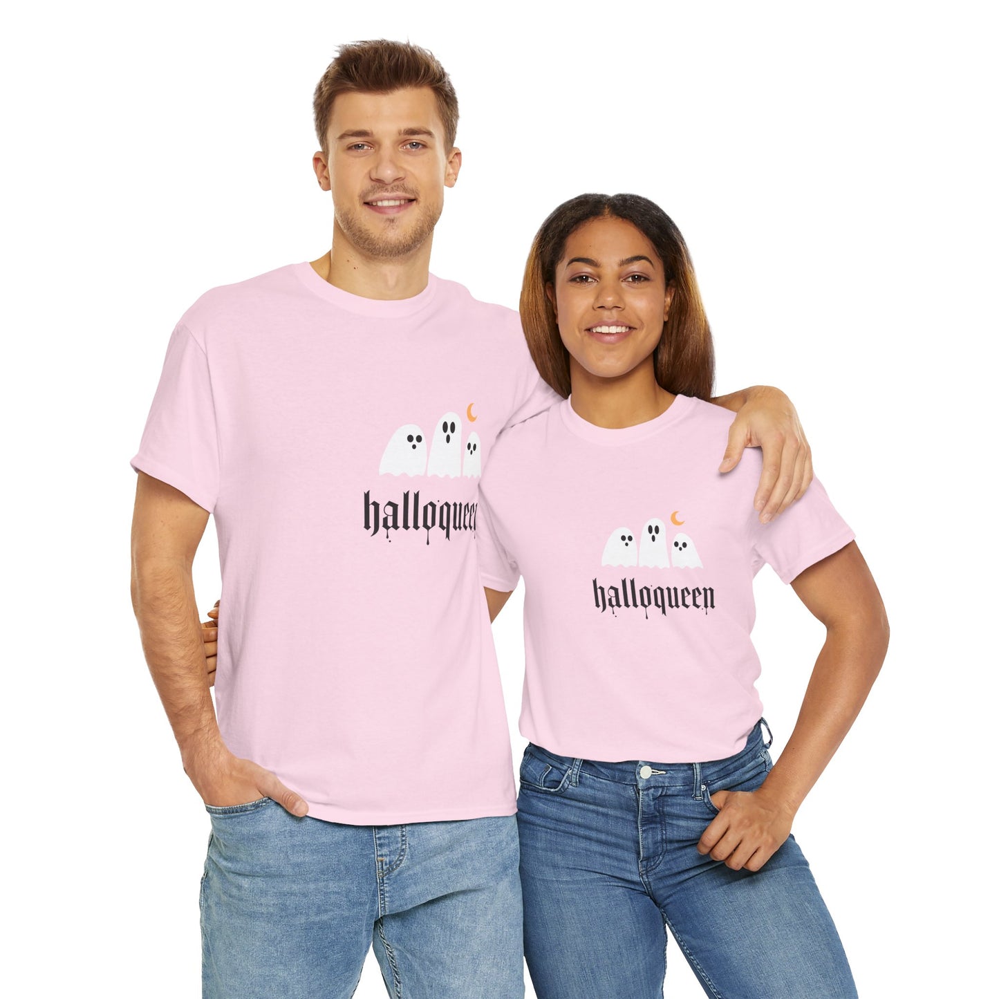 Halloween Ghosts T-Shirt | Unisex Heavy Cotton Tee | Hallowqueen Design | Spooky Season Apparel, Fall Fashion, Halloween Costume