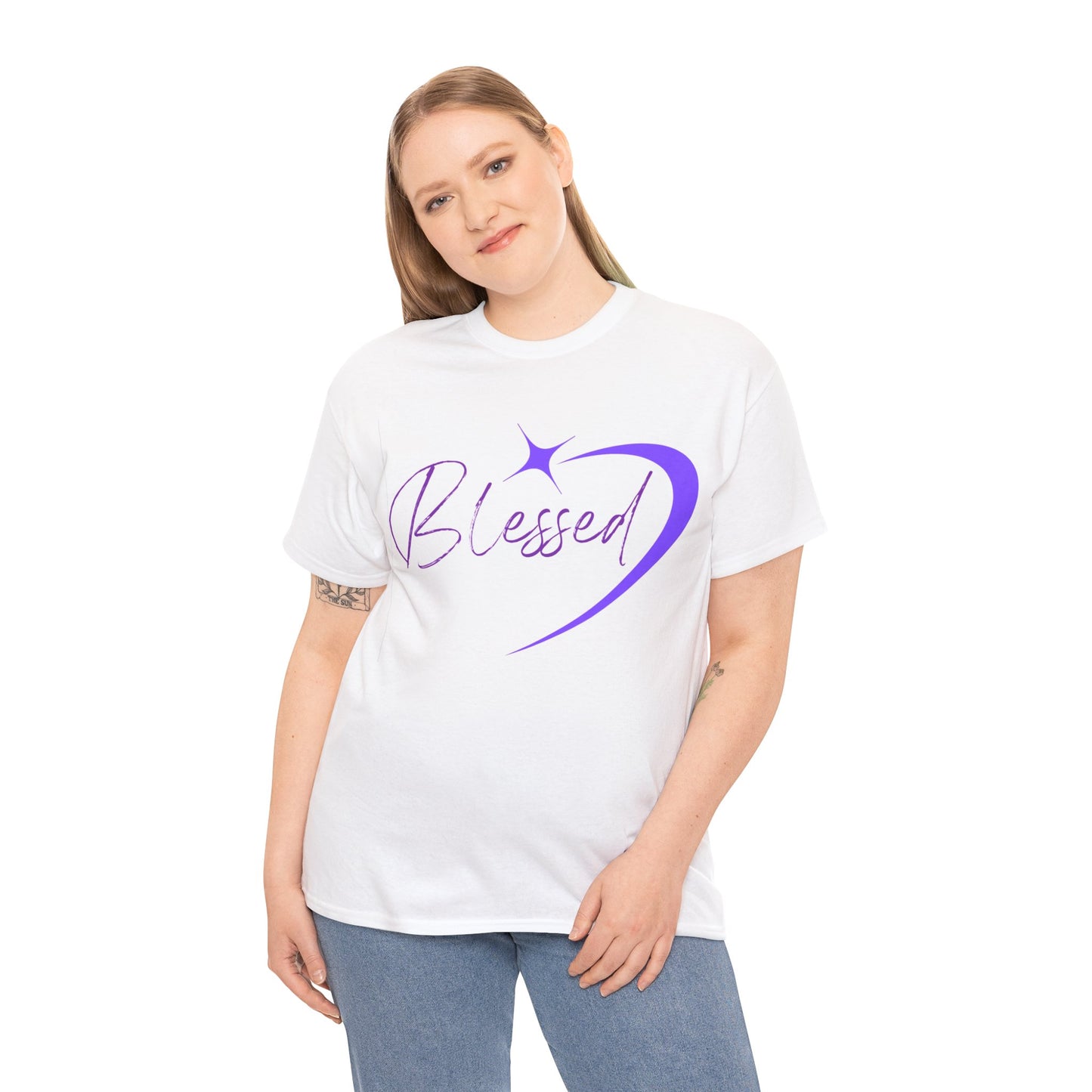 Blessed Unisex Heavy Cotton Tee – Inspirational Graphic Shirt