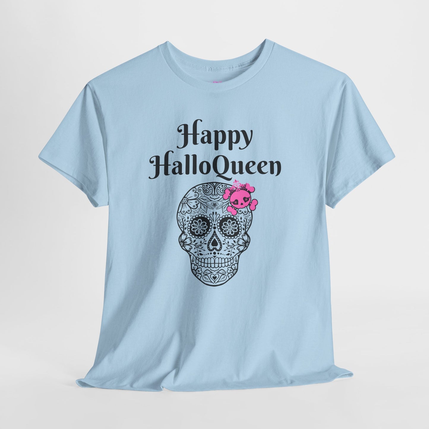 Happy HalloQueen Skull Tee - Unisex Halloween Shirt, Spooky Gift, Festive Apparel, Party Outfit, Skull Design