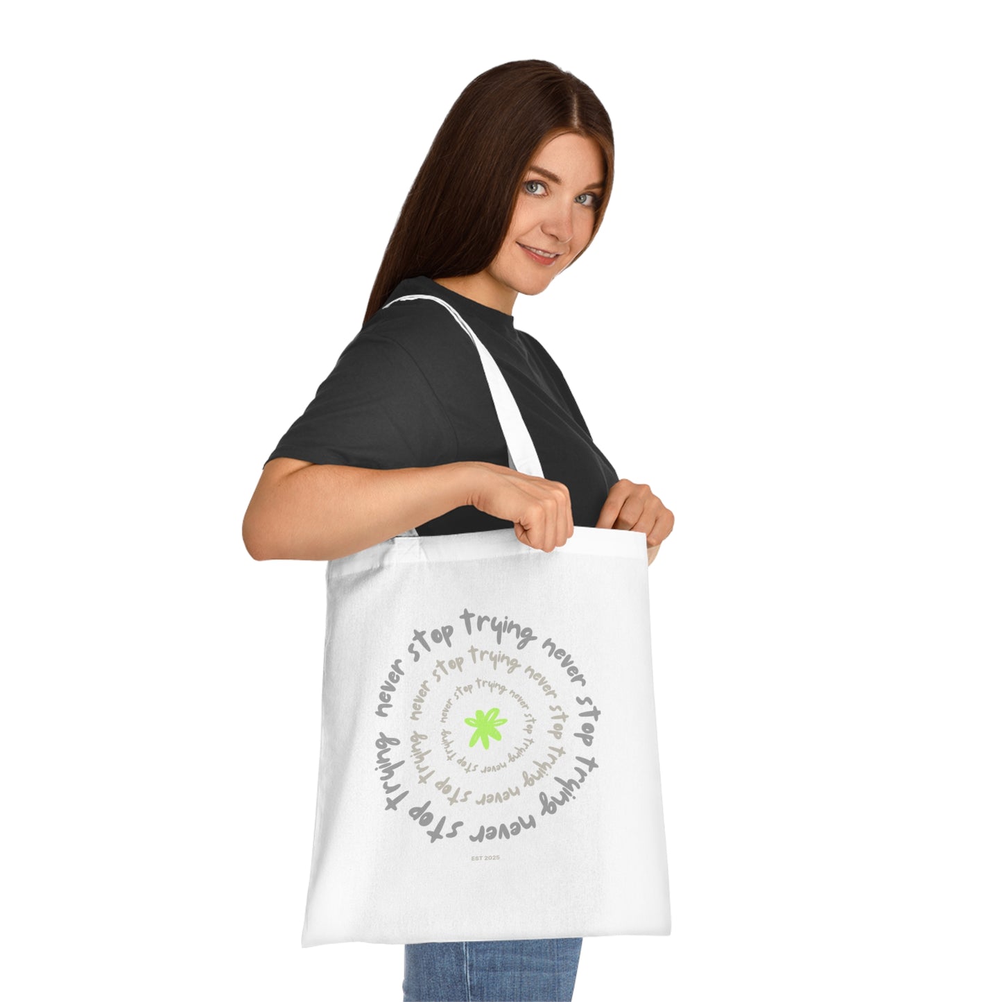 Inspirational Quote Cotton Tote Bag | Eco-Friendly Shopping, Gift for Students, Motivational Pouch, Reusable Grocery Bag, Planner Accessory