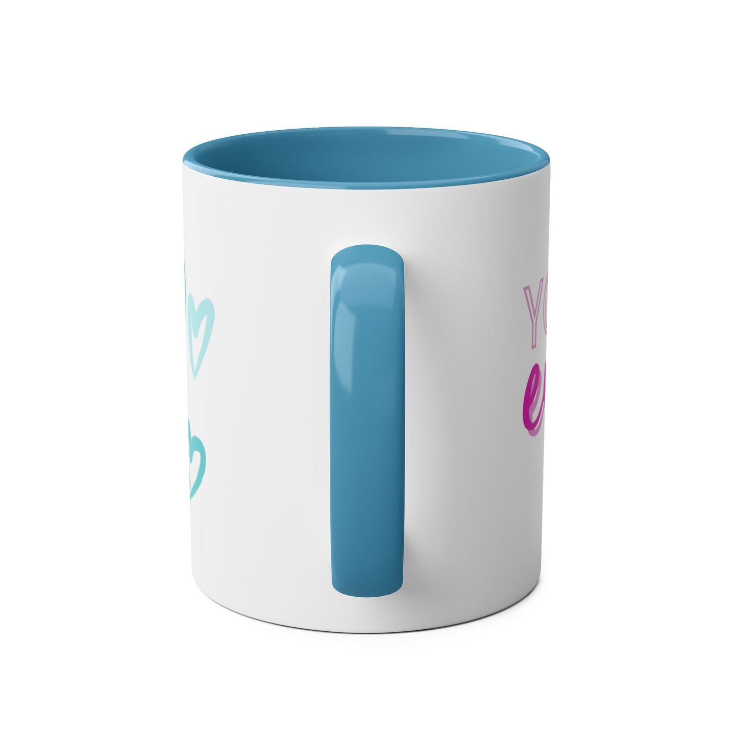 Inspirational Two-Tone Coffee Mug - You Are Enough, Motivational Gift, Self-Care Mug, Coffee Lover Gift, Cheerful Drinkware
