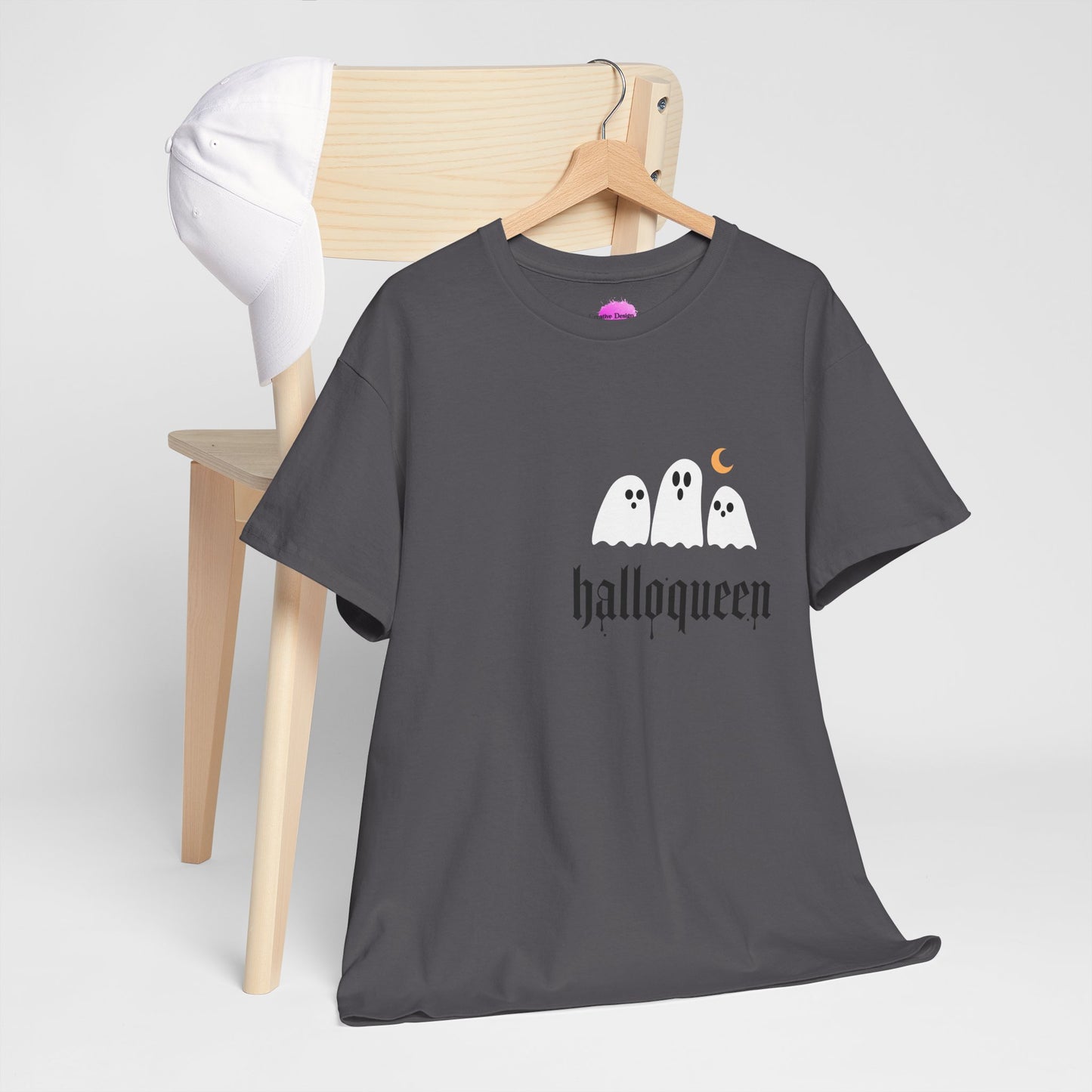 Halloween Ghosts T-Shirt | Unisex Heavy Cotton Tee | Hallowqueen Design | Spooky Season Apparel, Fall Fashion, Halloween Costume