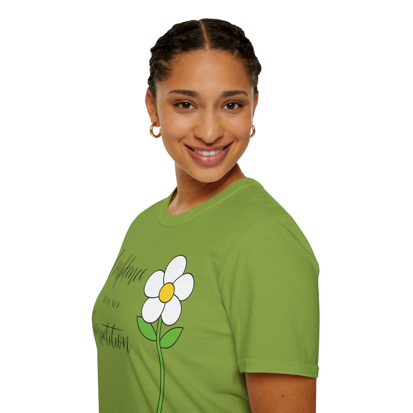 Confidence Has No Competition Softstyle T-Shirt - Motivational Floral Design