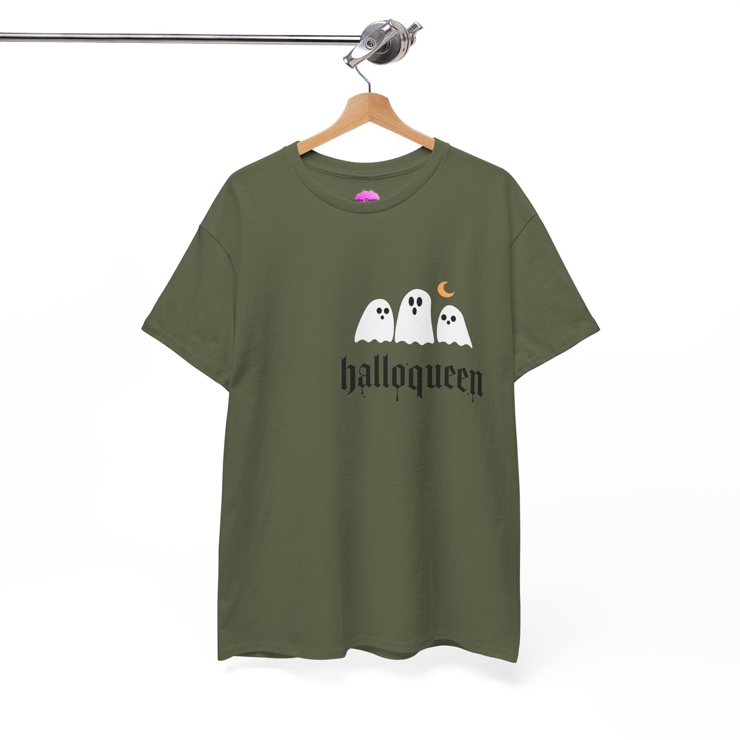 Halloween Ghosts T-Shirt | Unisex Heavy Cotton Tee | Hallowqueen Design | Spooky Season Apparel, Fall Fashion, Halloween Costume