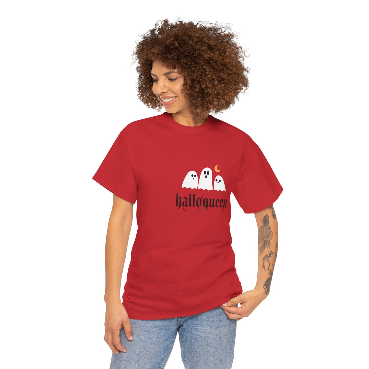 Halloween Ghosts T-Shirt | Unisex Heavy Cotton Tee | Hallowqueen Design | Spooky Season Apparel, Fall Fashion, Halloween Costume