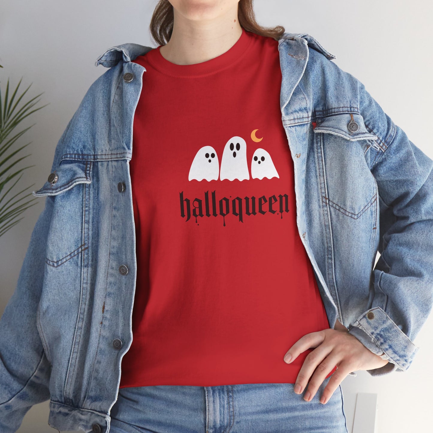 Halloween Ghosts T-Shirt | Unisex Heavy Cotton Tee | Hallowqueen Design | Spooky Season Apparel, Fall Fashion, Halloween Costume