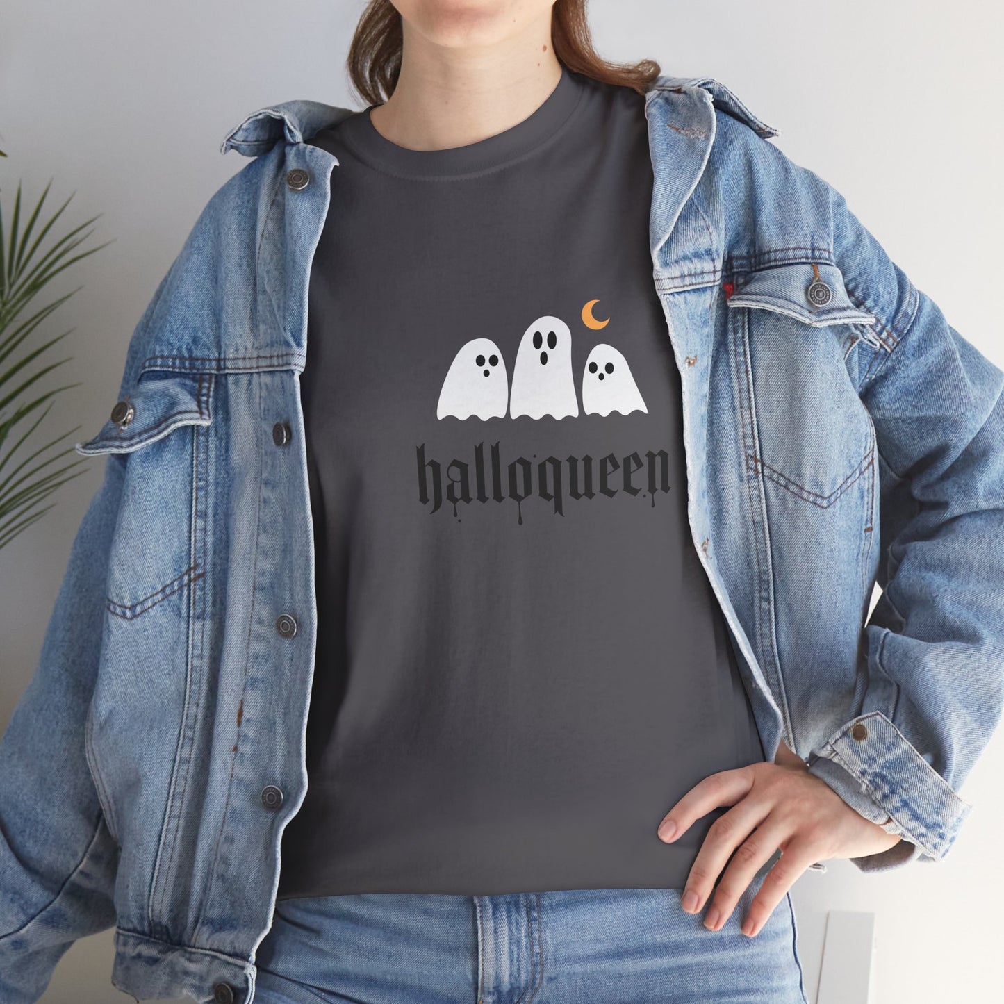 Halloween Ghosts T-Shirt | Unisex Heavy Cotton Tee | Hallowqueen Design | Spooky Season Apparel, Fall Fashion, Halloween Costume