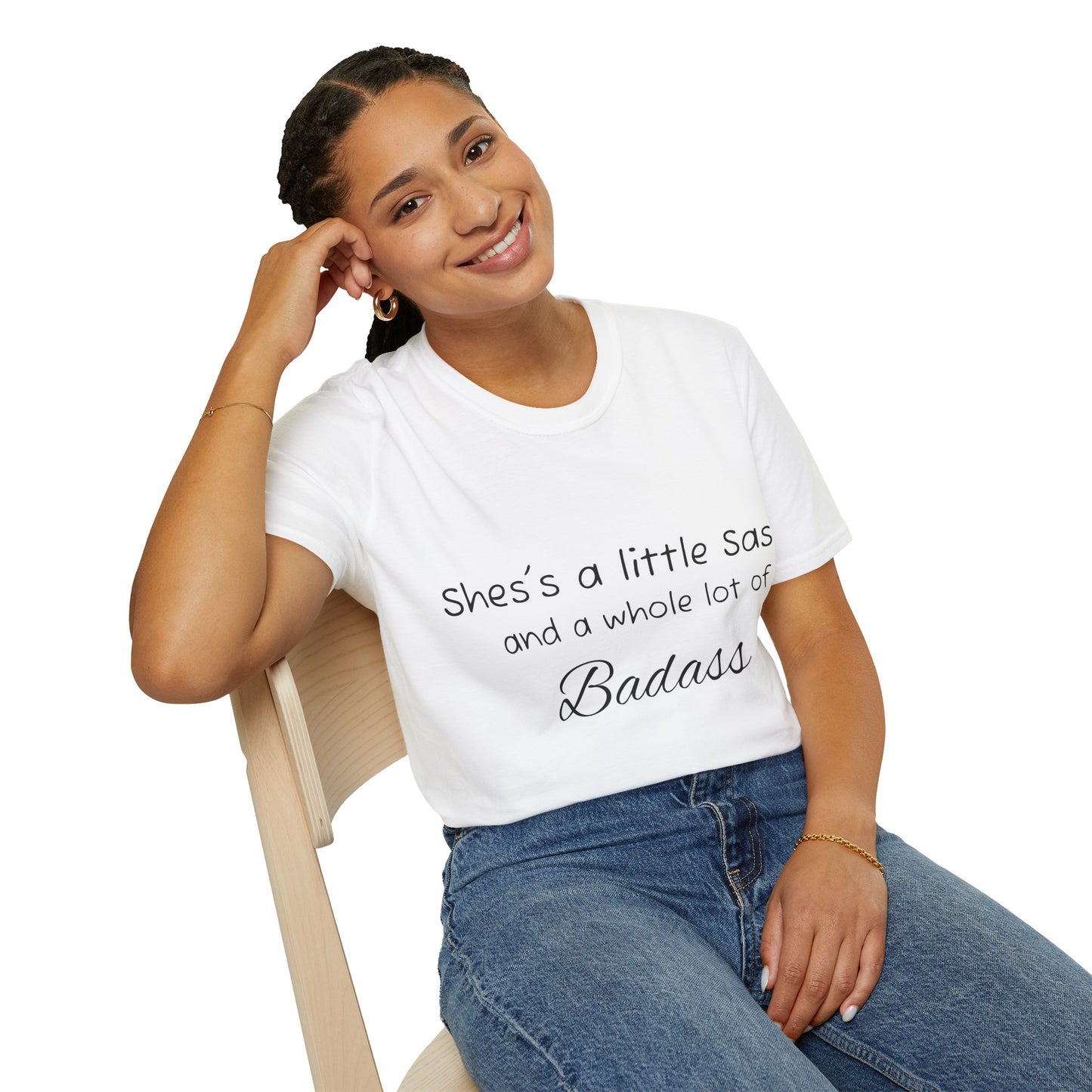 Sassy Badass Unisex Softstyle T-Shirt with Flamingo Design