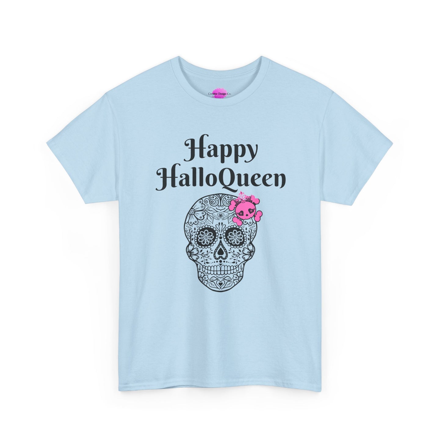 Happy HalloQueen Skull Tee - Unisex Halloween Shirt, Spooky Gift, Festive Apparel, Party Outfit, Skull Design