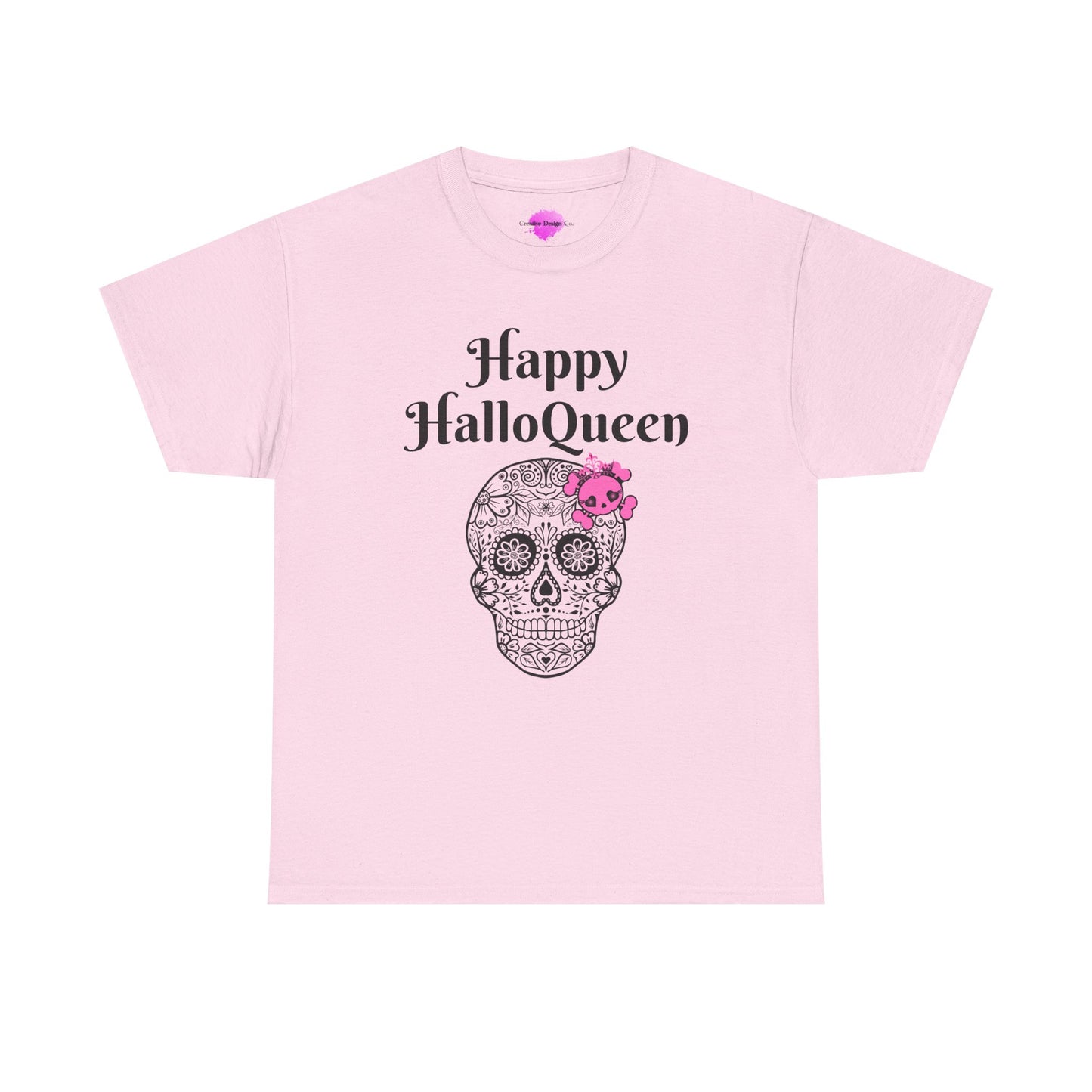 Happy HalloQueen Skull Tee - Unisex Halloween Shirt, Spooky Gift, Festive Apparel, Party Outfit, Skull Design