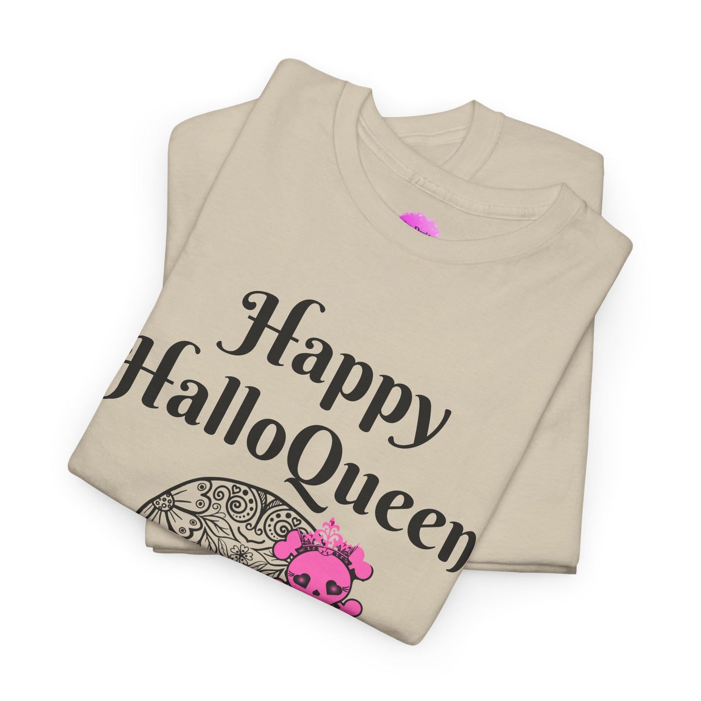 Happy HalloQueen Skull Tee - Unisex Halloween Shirt, Spooky Gift, Festive Apparel, Party Outfit, Skull Design