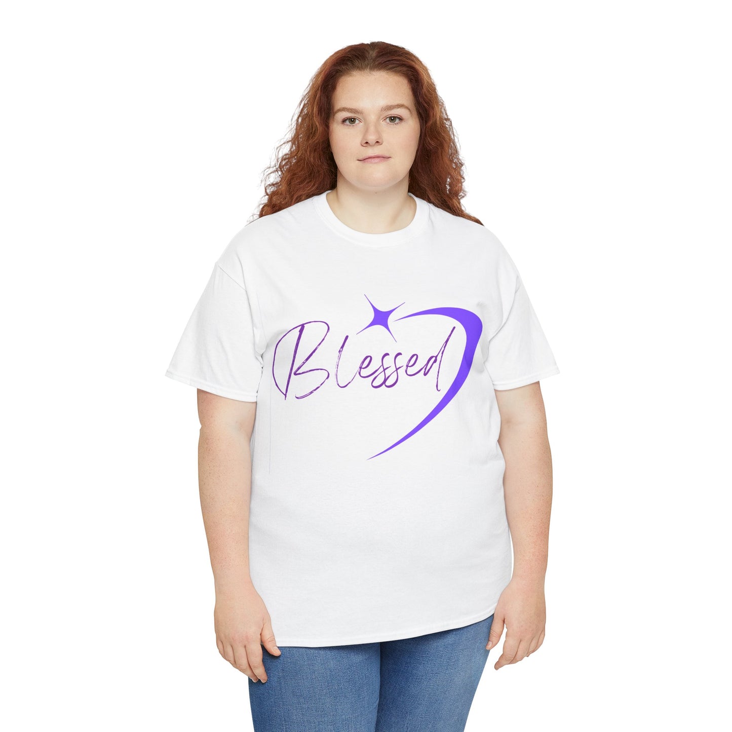 Blessed Unisex Heavy Cotton Tee – Inspirational Graphic Shirt