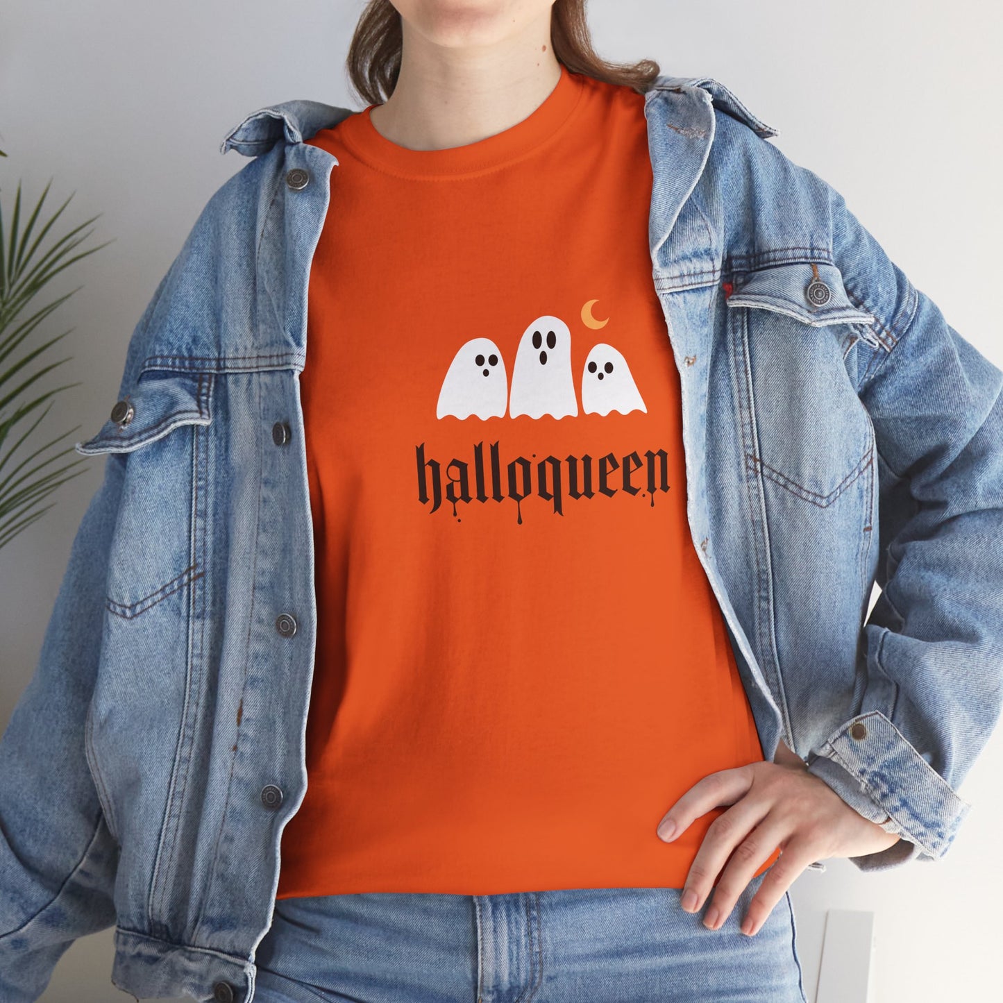 Halloween Ghosts T-Shirt | Unisex Heavy Cotton Tee | Hallowqueen Design | Spooky Season Apparel, Fall Fashion, Halloween Costume