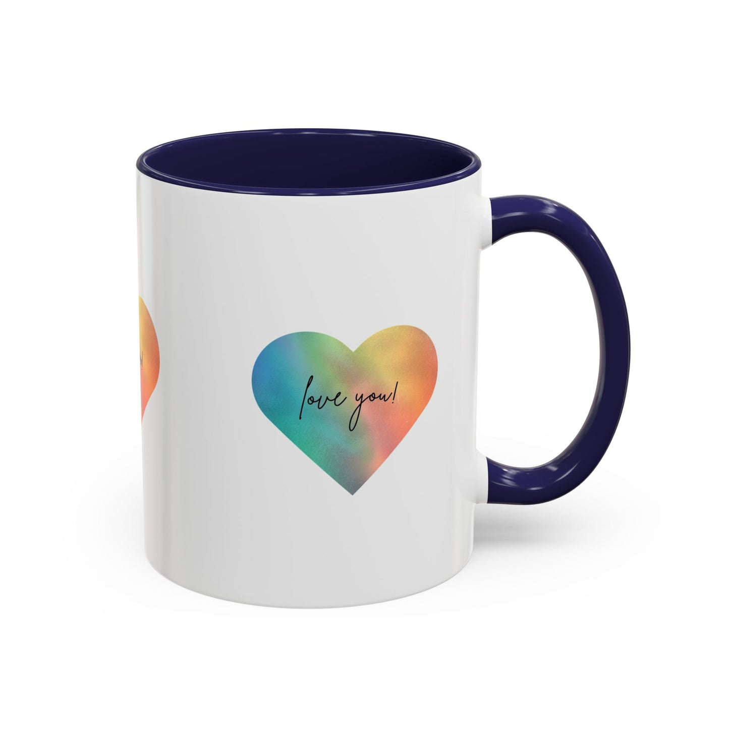 Love You! Colorful Heart Accent Coffee Mug - 11oz & 15oz