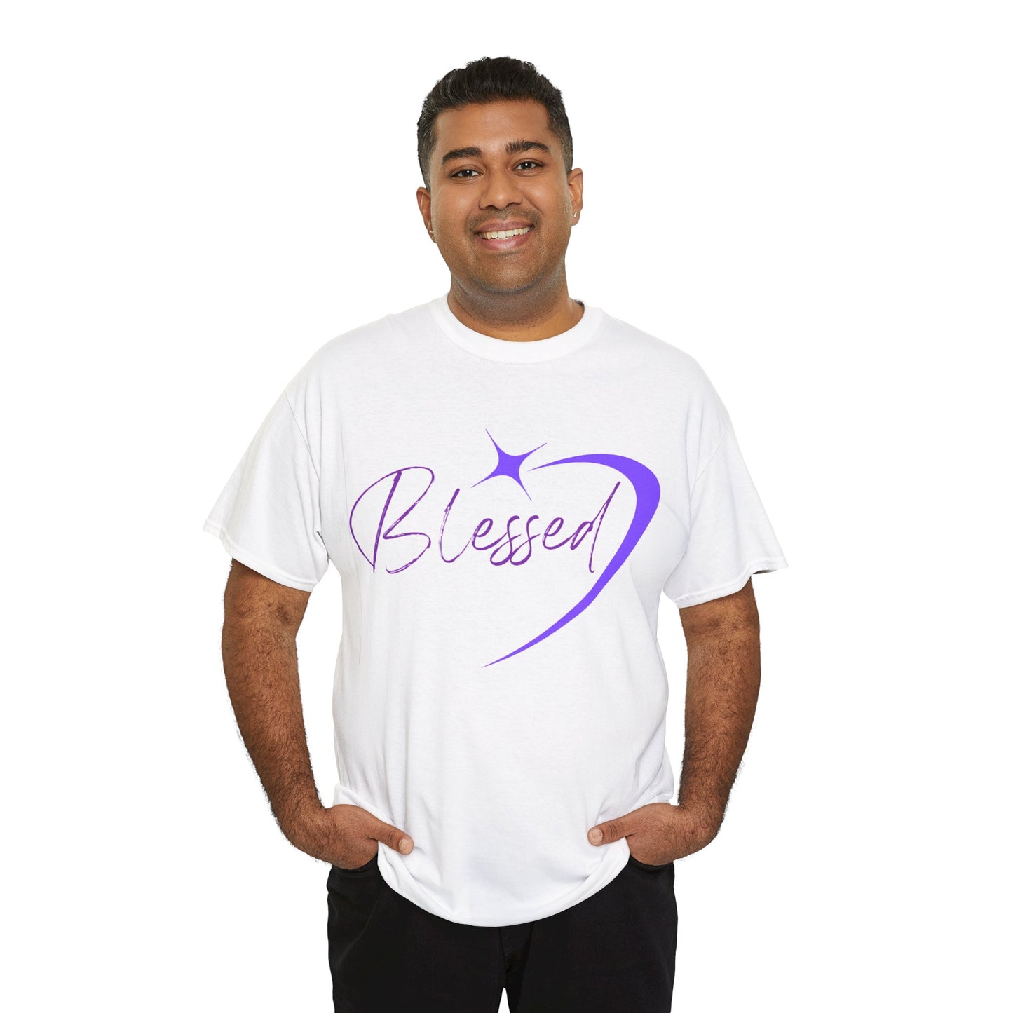 Blessed Unisex Heavy Cotton Tee – Inspirational Graphic Shirt