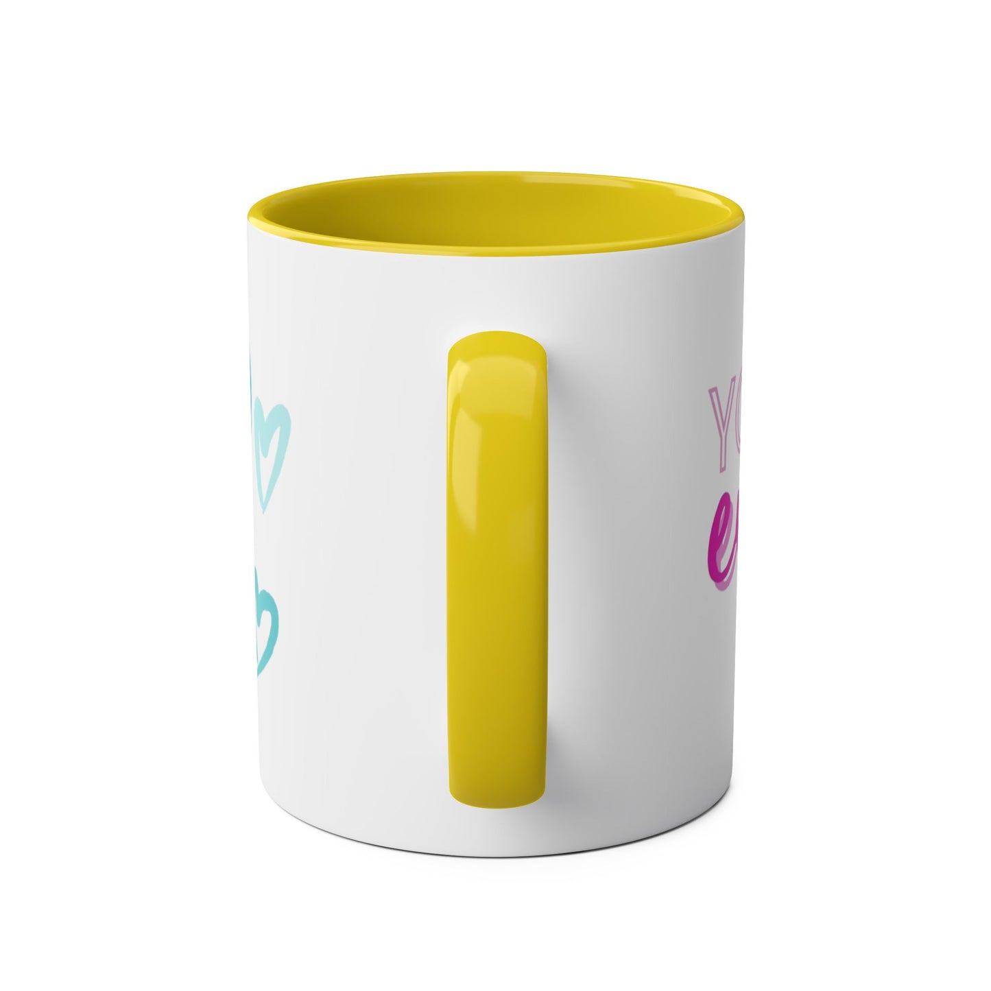 Inspirational Two-Tone Coffee Mug - You Are Enough, Motivational Gift, Self-Care Mug, Coffee Lover Gift, Cheerful Drinkware