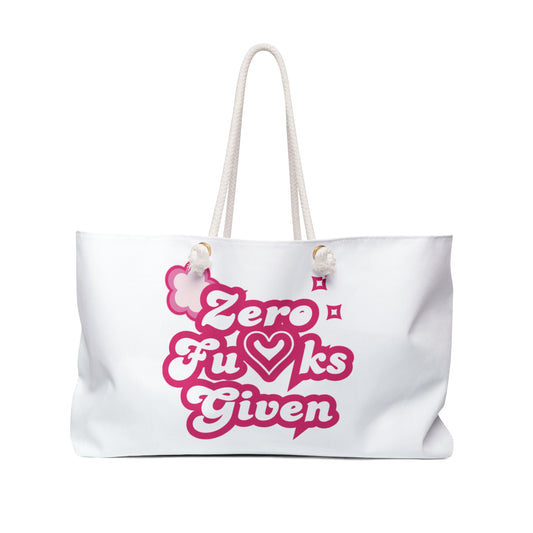 Zero F*cks Given Weekender Bag - Stylish Tote for Travel & Leisure