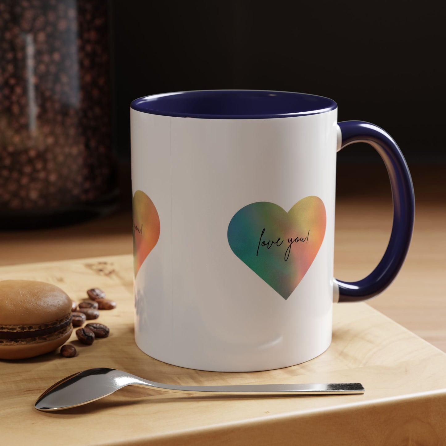 Love You! Colorful Heart Accent Coffee Mug - 11oz & 15oz