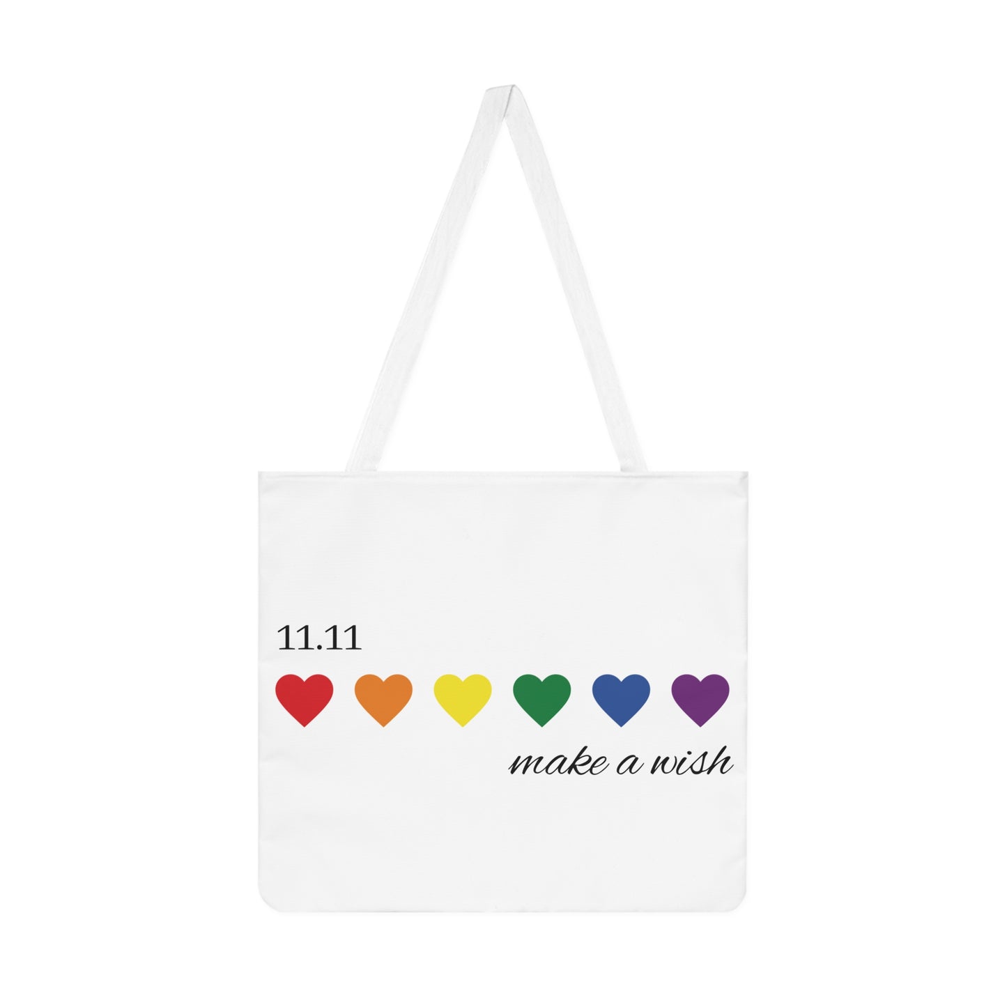 Make a Wish Shoulder Tote Bag - Colorful Hearts Design for Daily Use & Special Occasions