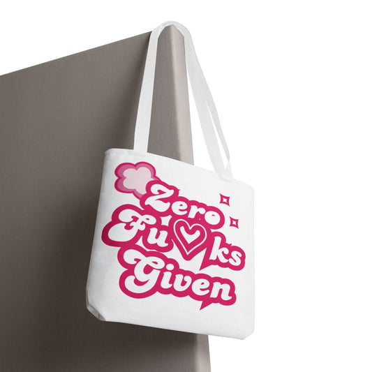 Zero F*cks Given Tote Bag - Fun and Sassy Statement Bag for Everyday Use!