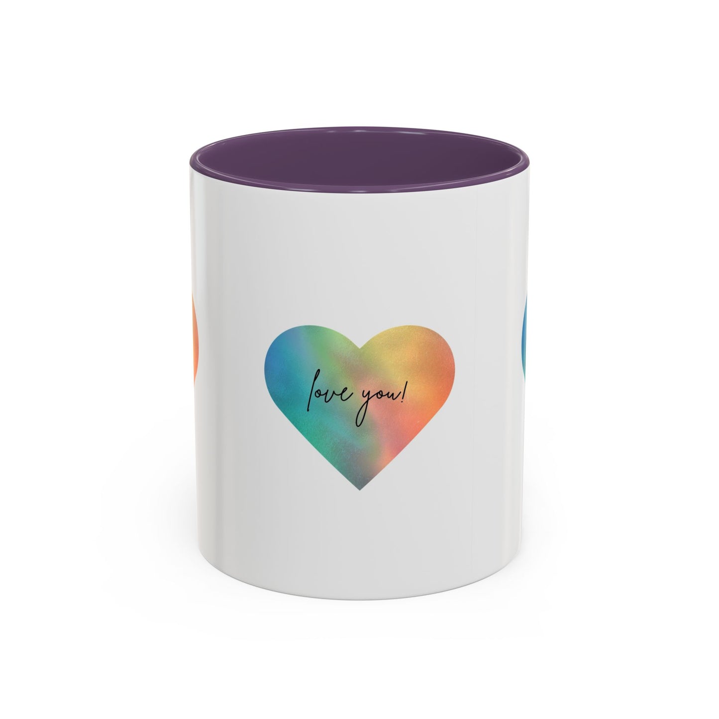 Love You! Colorful Heart Accent Coffee Mug - 11oz & 15oz