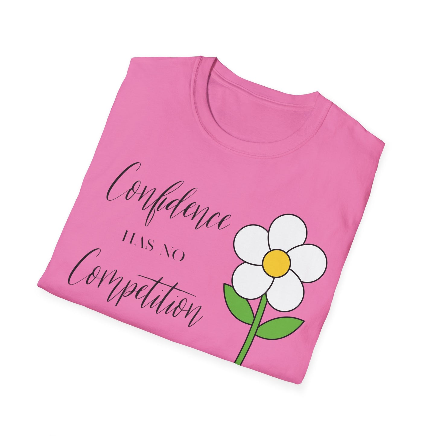 Confidence Has No Competition Softstyle T-Shirt - Motivational Floral Design