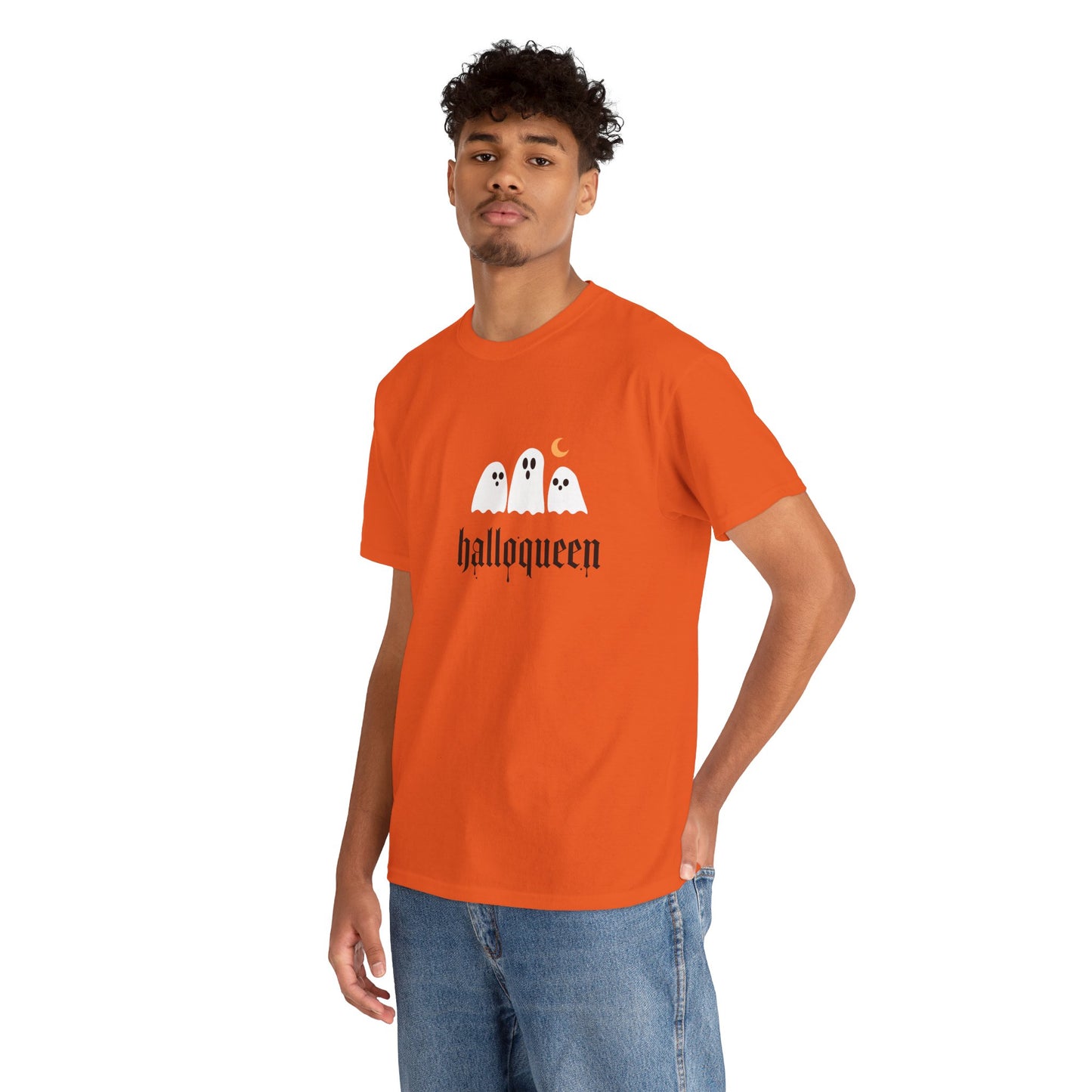 Halloween Ghosts T-Shirt | Unisex Heavy Cotton Tee | Hallowqueen Design | Spooky Season Apparel, Fall Fashion, Halloween Costume