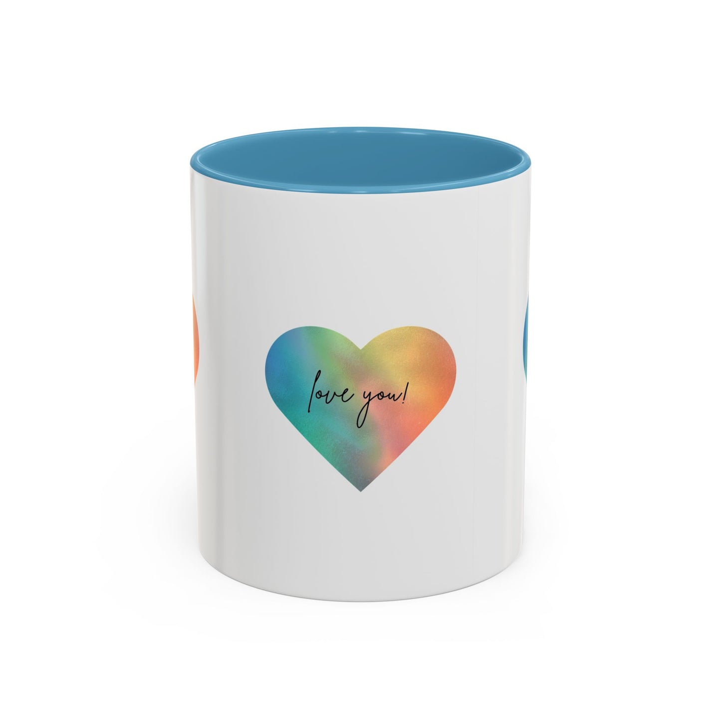 Love You! Colorful Heart Accent Coffee Mug - 11oz & 15oz