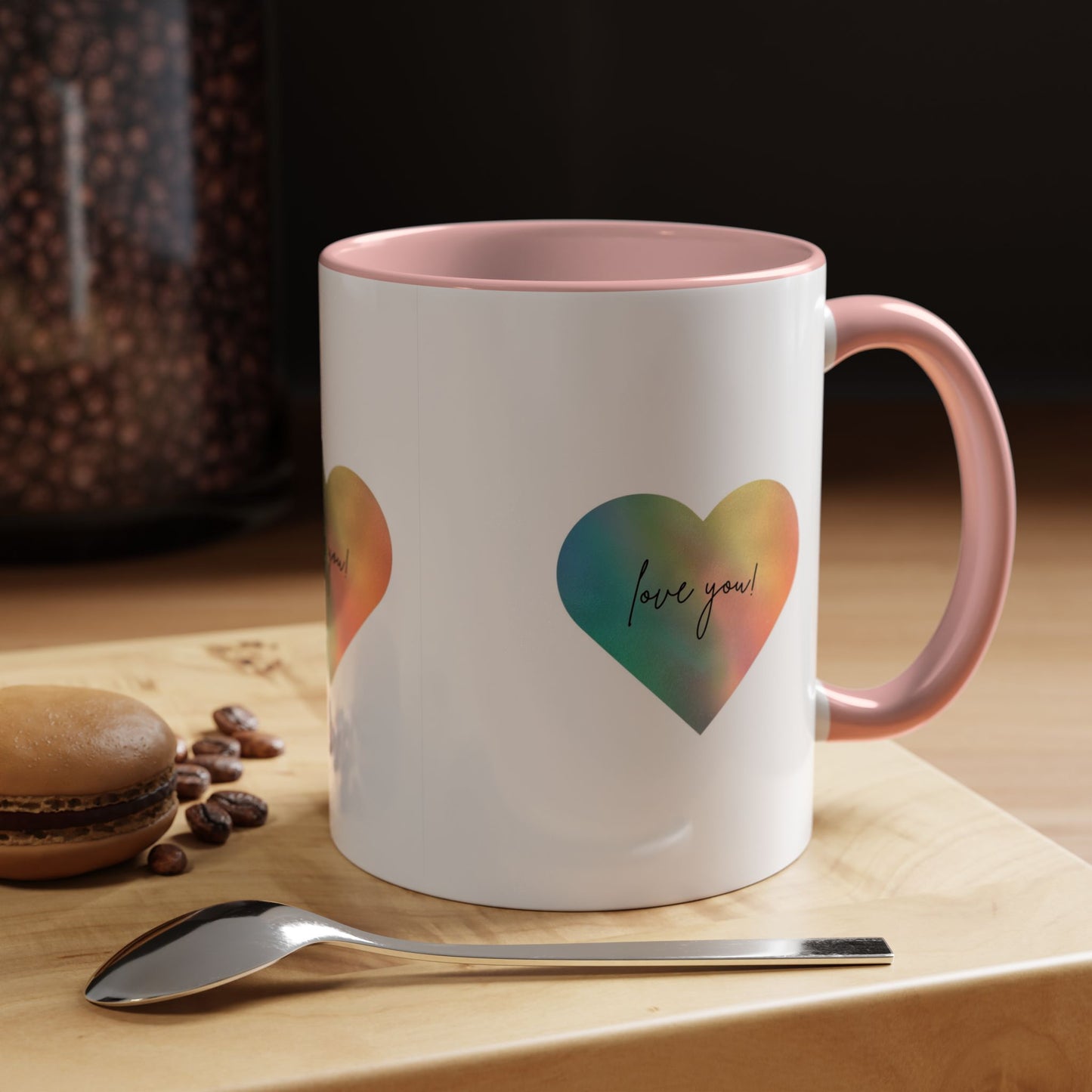 Love You! Colorful Heart Accent Coffee Mug - 11oz & 15oz