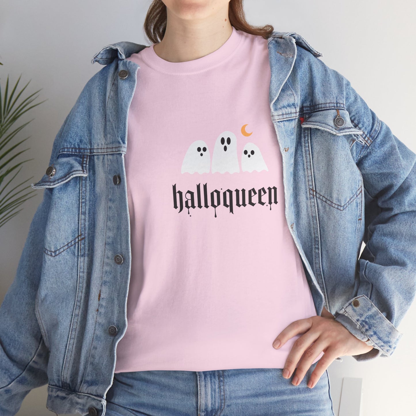 Halloween Ghosts T-Shirt | Unisex Heavy Cotton Tee | Hallowqueen Design | Spooky Season Apparel, Fall Fashion, Halloween Costume
