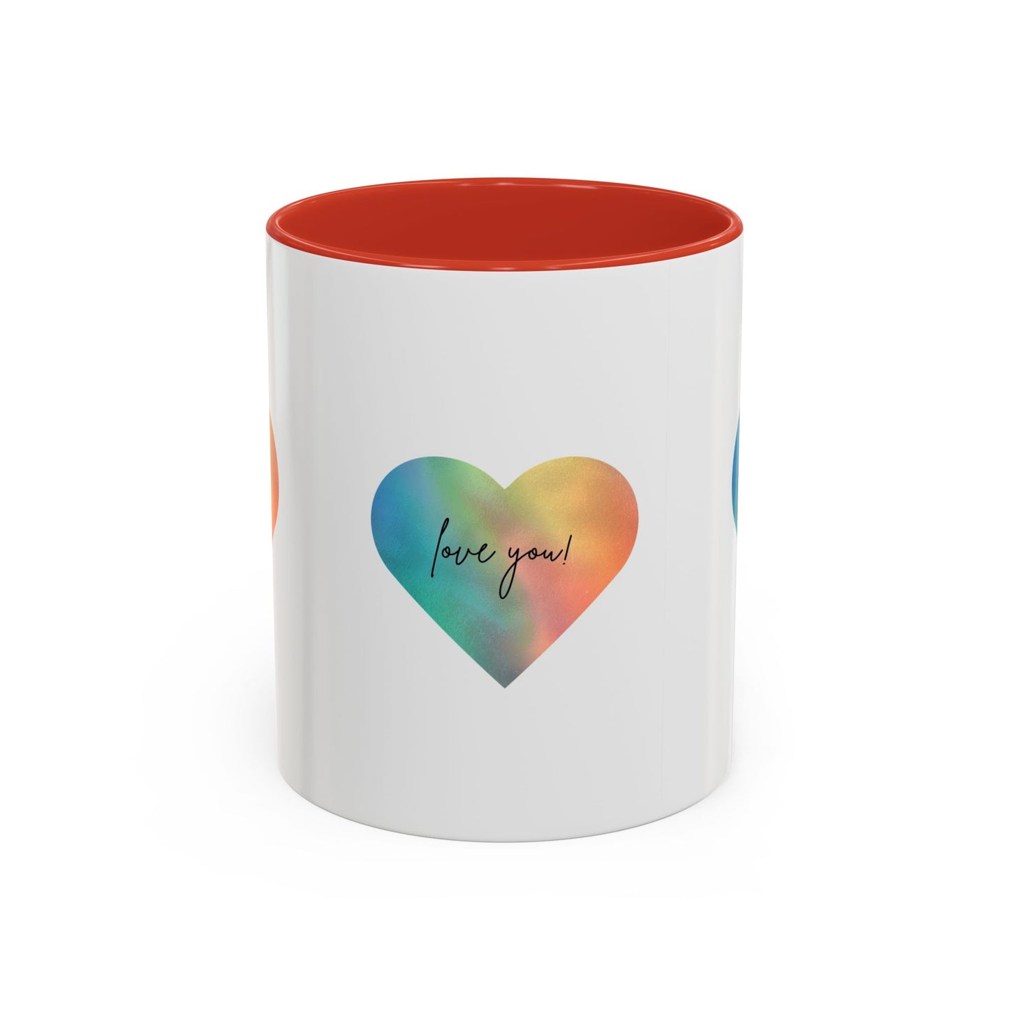 Love You! Colorful Heart Accent Coffee Mug - 11oz & 15oz