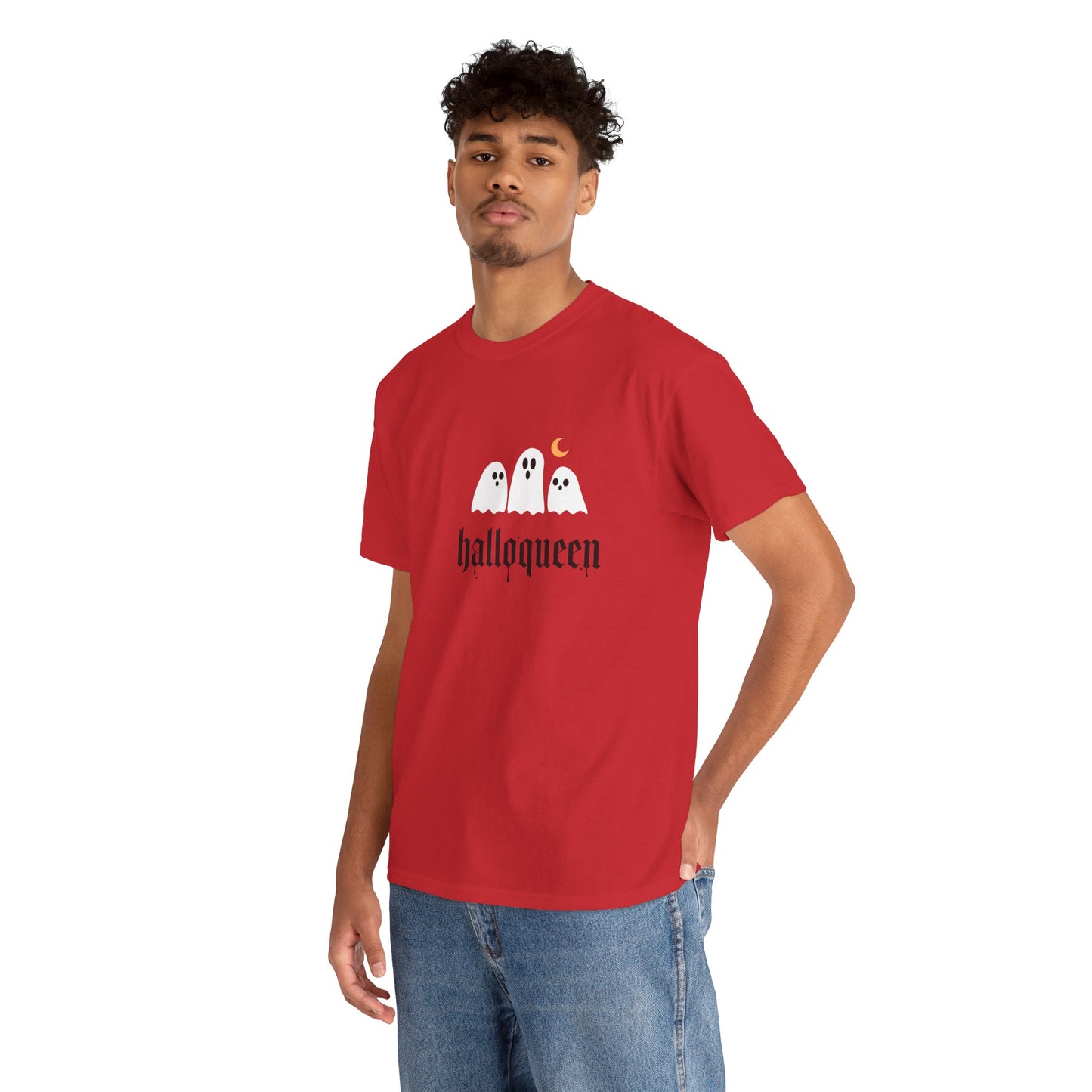 Halloween Ghosts T-Shirt | Unisex Heavy Cotton Tee | Hallowqueen Design | Spooky Season Apparel, Fall Fashion, Halloween Costume