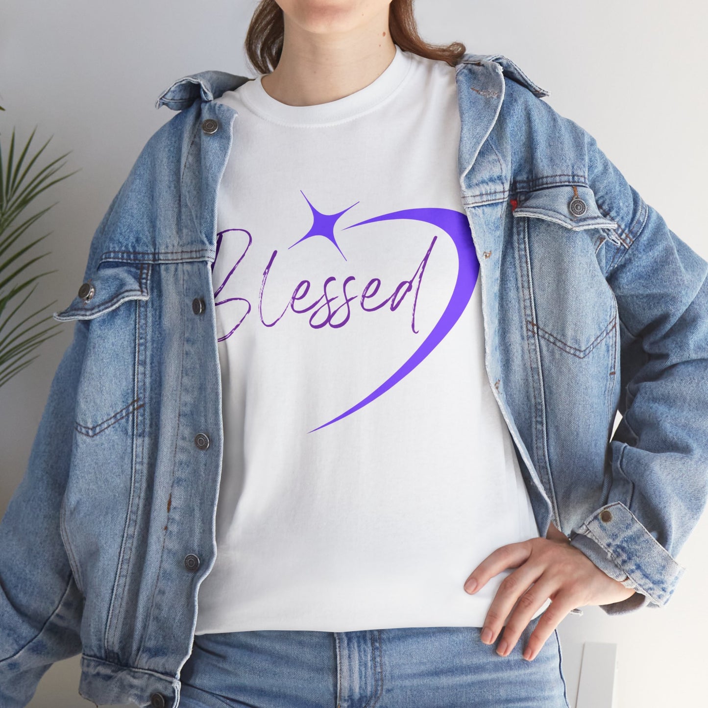 Blessed Unisex Heavy Cotton Tee – Inspirational Graphic Shirt