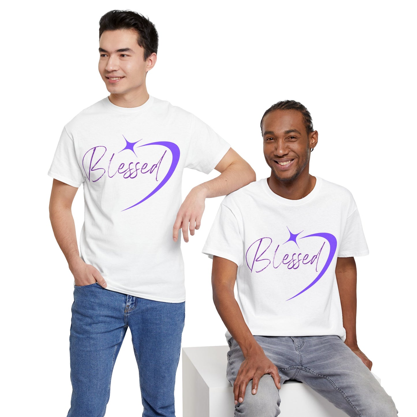 Blessed Unisex Heavy Cotton Tee – Inspirational Graphic Shirt