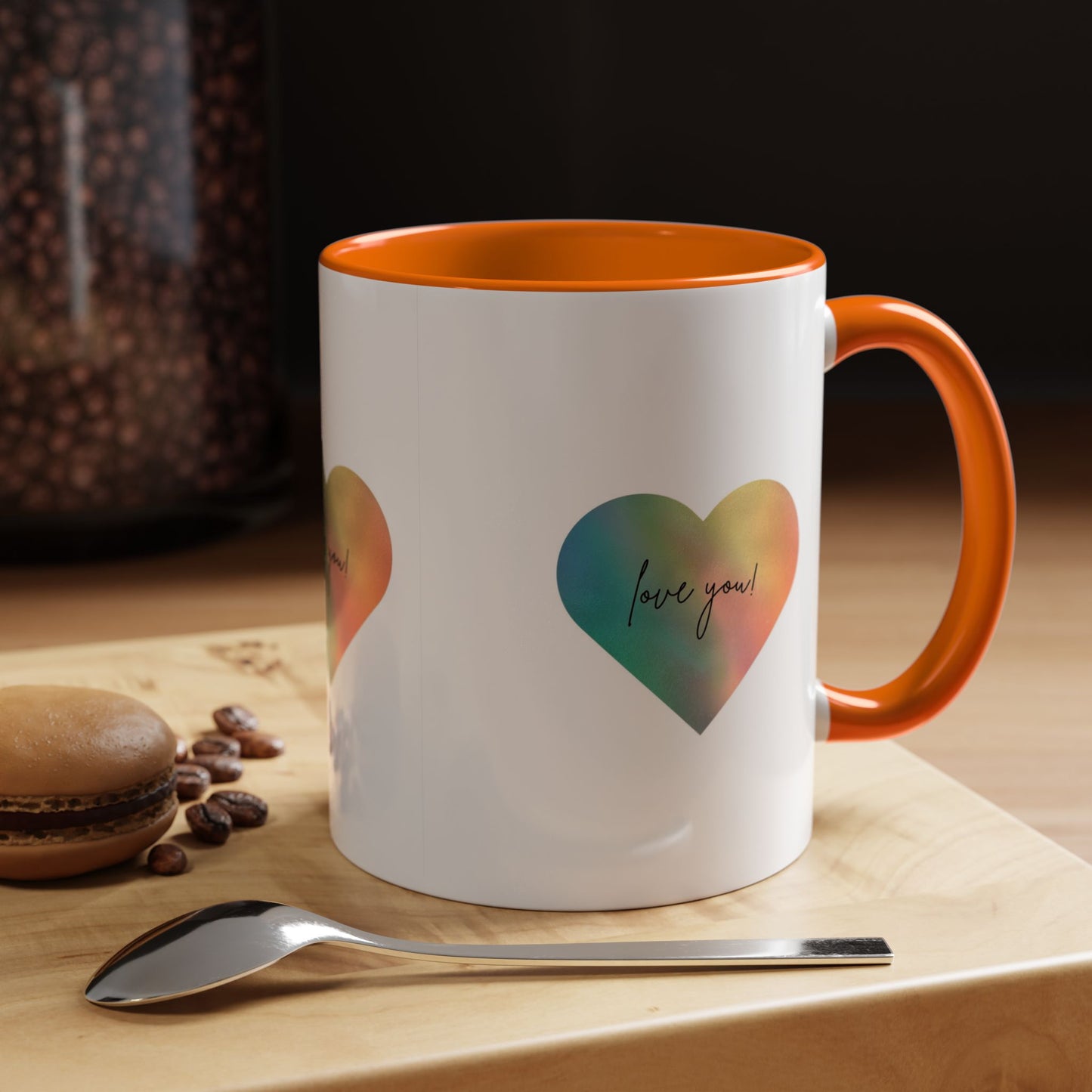 Love You! Colorful Heart Accent Coffee Mug - 11oz & 15oz