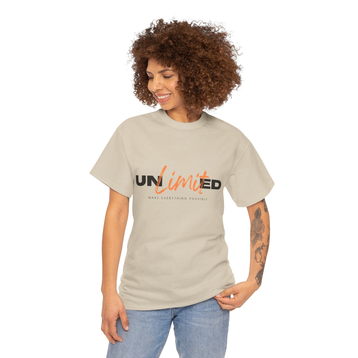 Unlimited Unisex Heavy Cotton Tee - Empowerment Shirt, Gift for Friends, Motivational Clothing, Casual Wear, Everyday T-Shirt