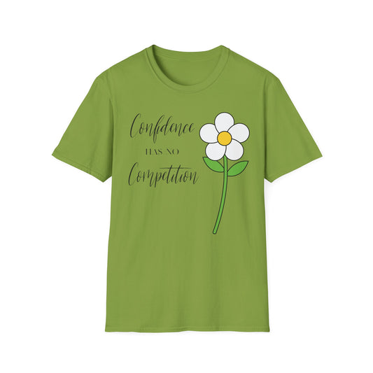 Confidence Has No Competition Softstyle T-Shirt - Motivational Floral Design