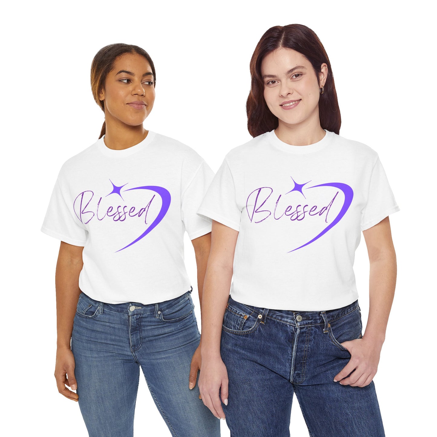 Blessed Unisex Heavy Cotton Tee – Inspirational Graphic Shirt