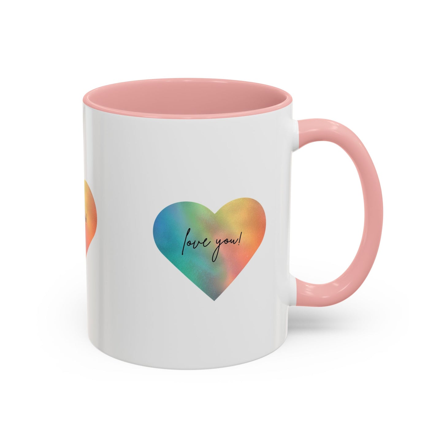 Love You! Colorful Heart Accent Coffee Mug - 11oz & 15oz