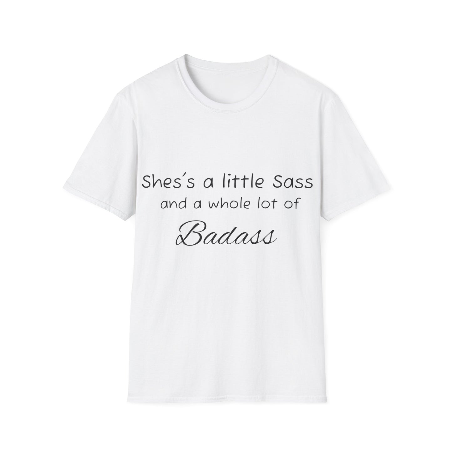 Sassy Badass Unisex Softstyle T-Shirt with Flamingo Design