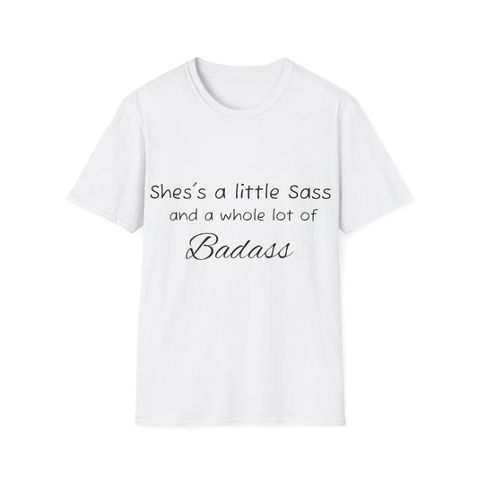 Sassy Badass Unisex Softstyle T-Shirt with Flamingo Design
