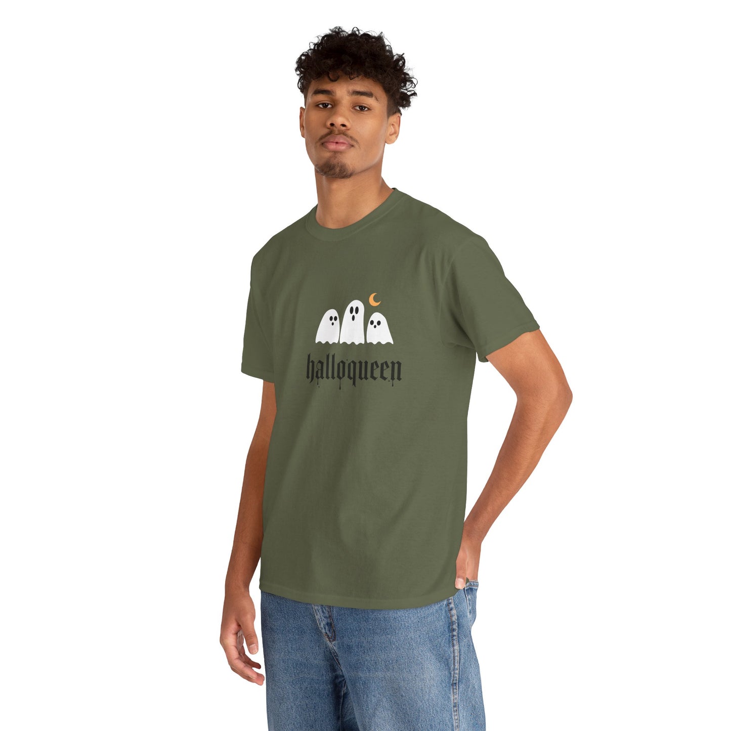 Halloween Ghosts T-Shirt | Unisex Heavy Cotton Tee | Hallowqueen Design | Spooky Season Apparel, Fall Fashion, Halloween Costume