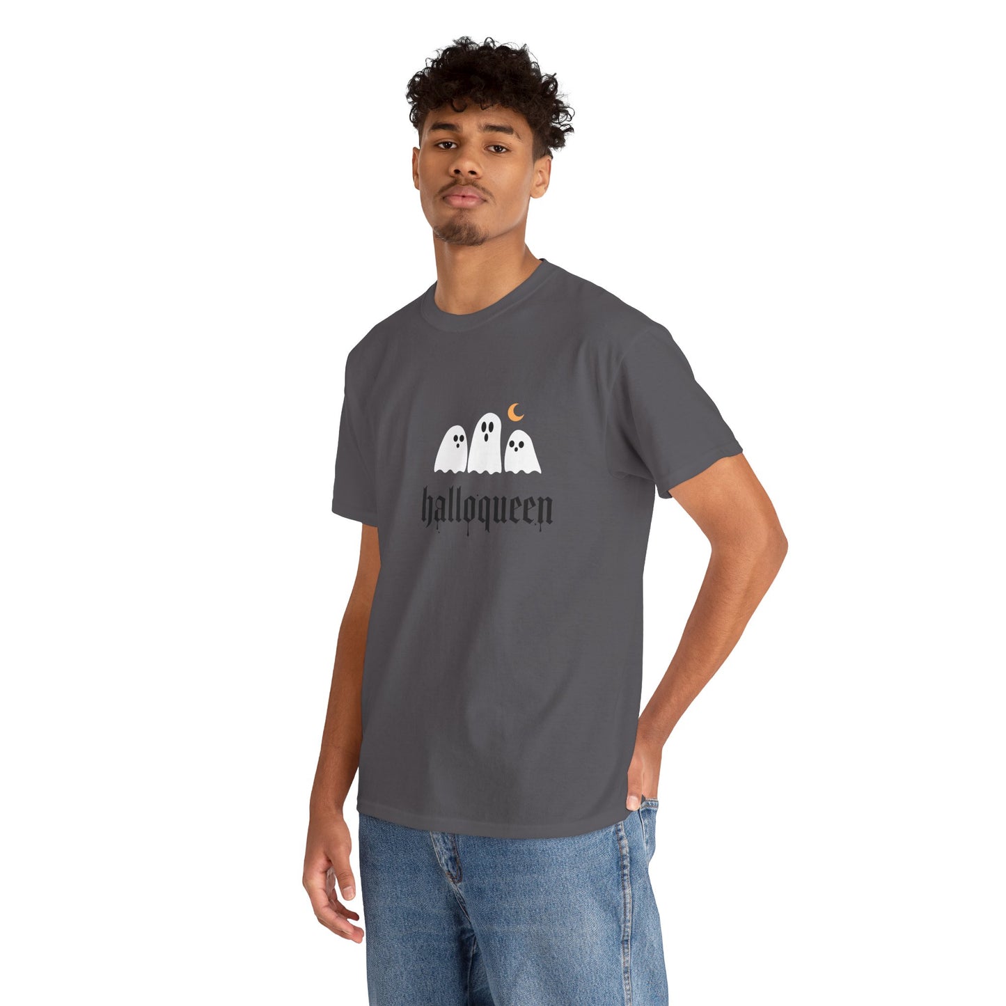 Halloween Ghosts T-Shirt | Unisex Heavy Cotton Tee | Hallowqueen Design | Spooky Season Apparel, Fall Fashion, Halloween Costume