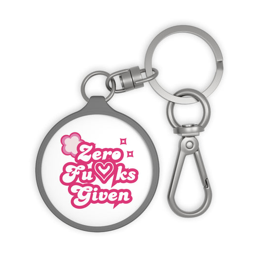 Zero F**ks Given Keyring Tag - Fun Accessory for a Carefree Vibe